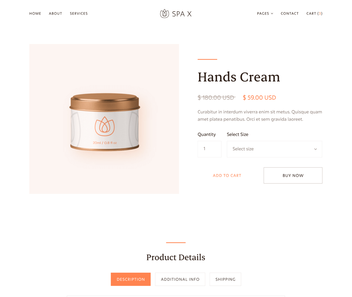 Spa - Single Product page - Spa Webflow Template