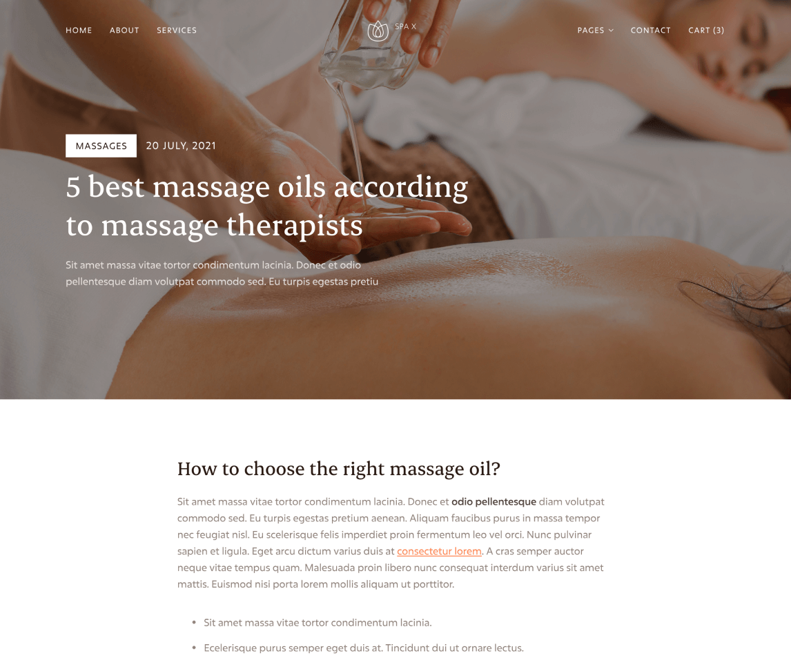 Spa - Blog Post page - Spa Webflow Template