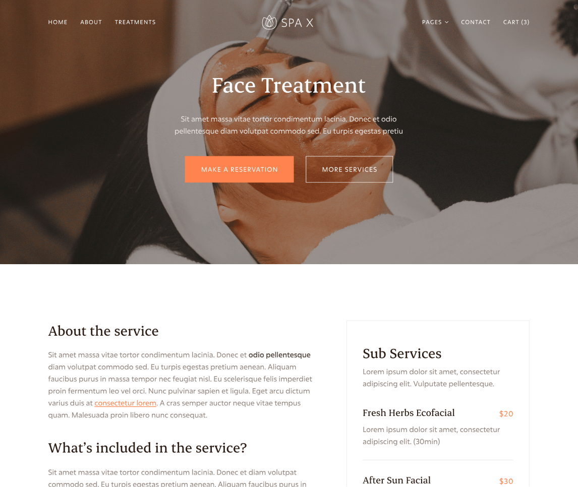 Spa - Service Single page - Spa Webflow Template