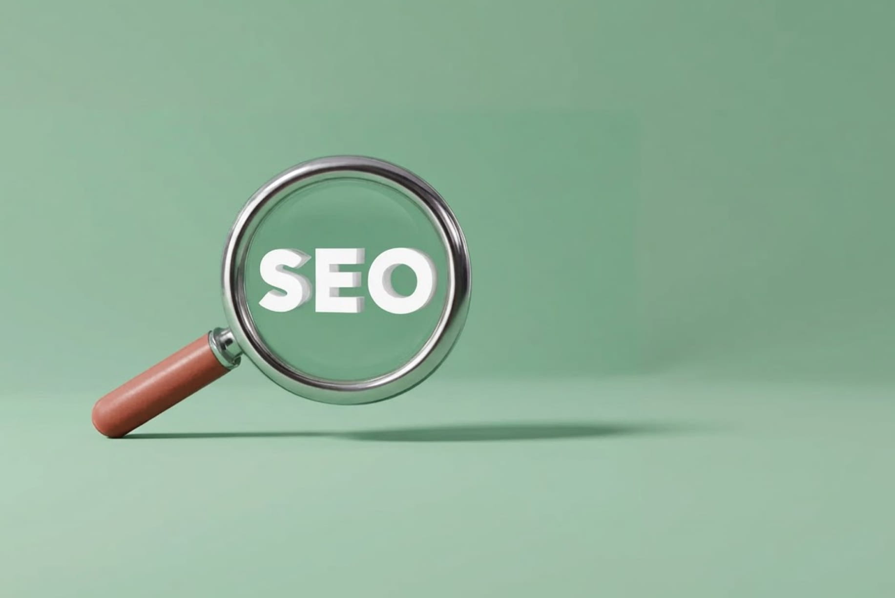 Magnifying glass highlighting the word SEO