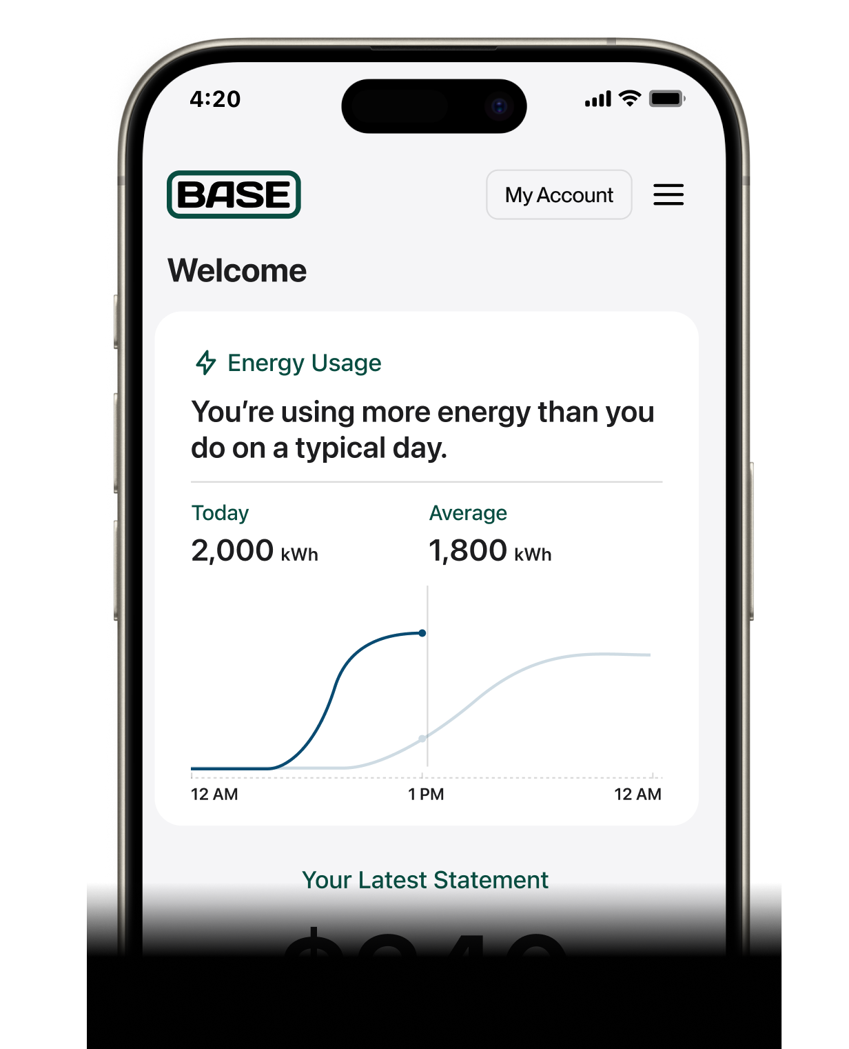 Mobile app screenshot in Iphone