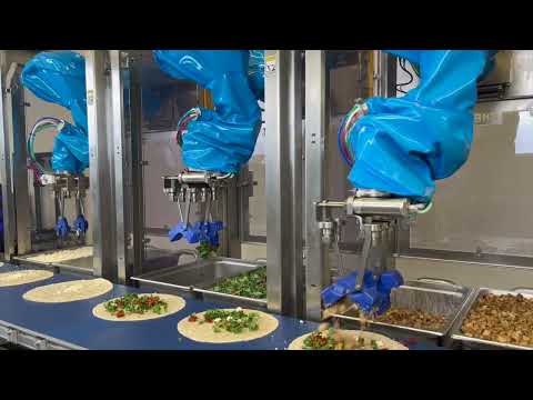 Watch Chef robots assemble a chicken wrap