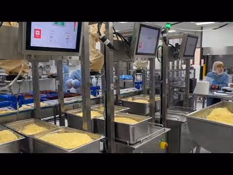 Eight Chef robots pick and place rice