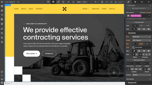 Typography - Construcfy X Webflow Template