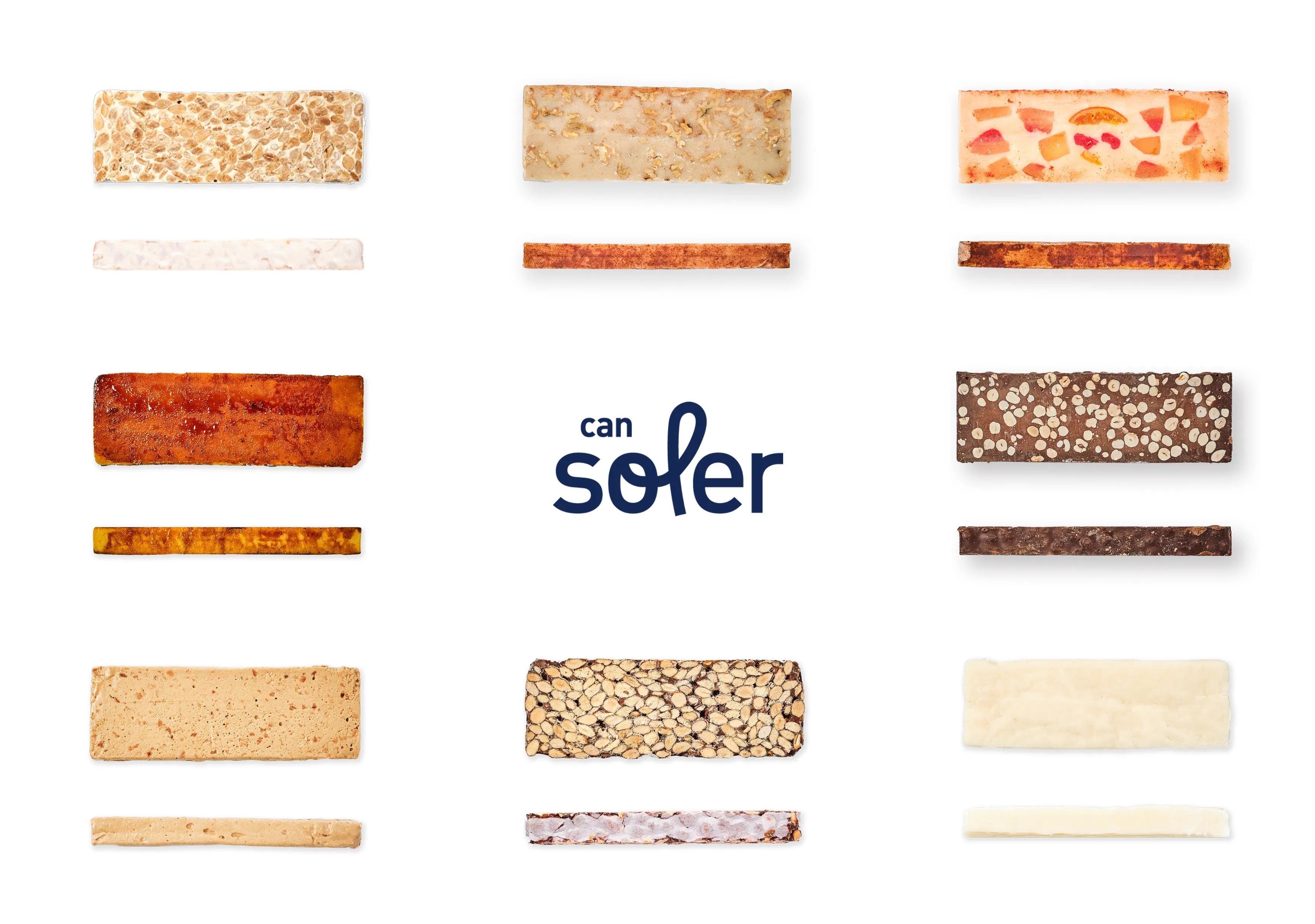 Surtido de variedades de turrones de Can Soler