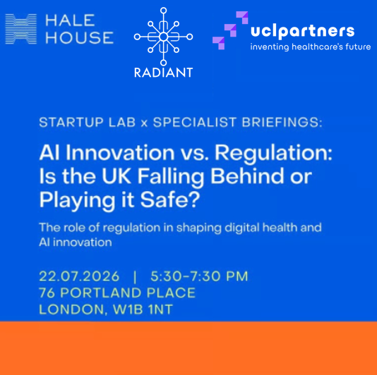 Startup Lab x Specialist Briefings: AI Innovation vs. Regulation event cover