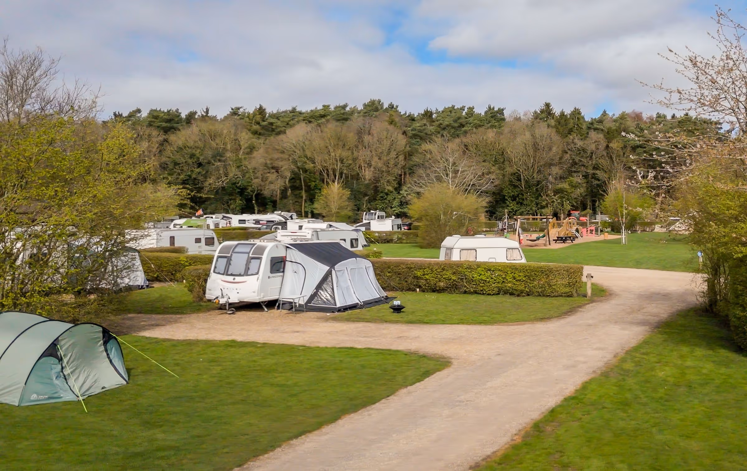 Deer's Glade camping and caravan pitches