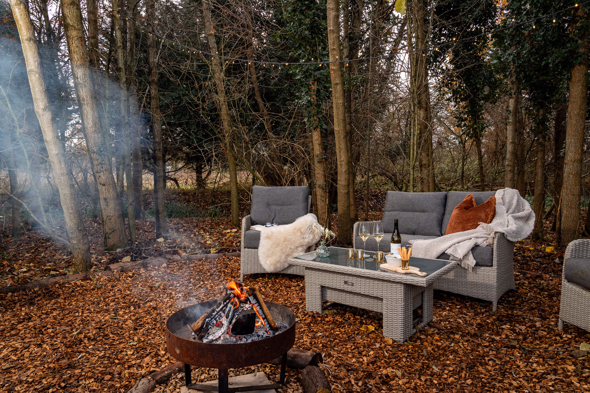 Stargazer exterior with outside seating and firepit