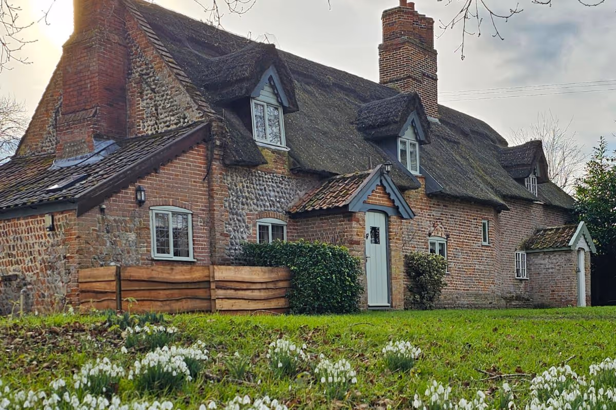 Holiday cottages with thatched roof