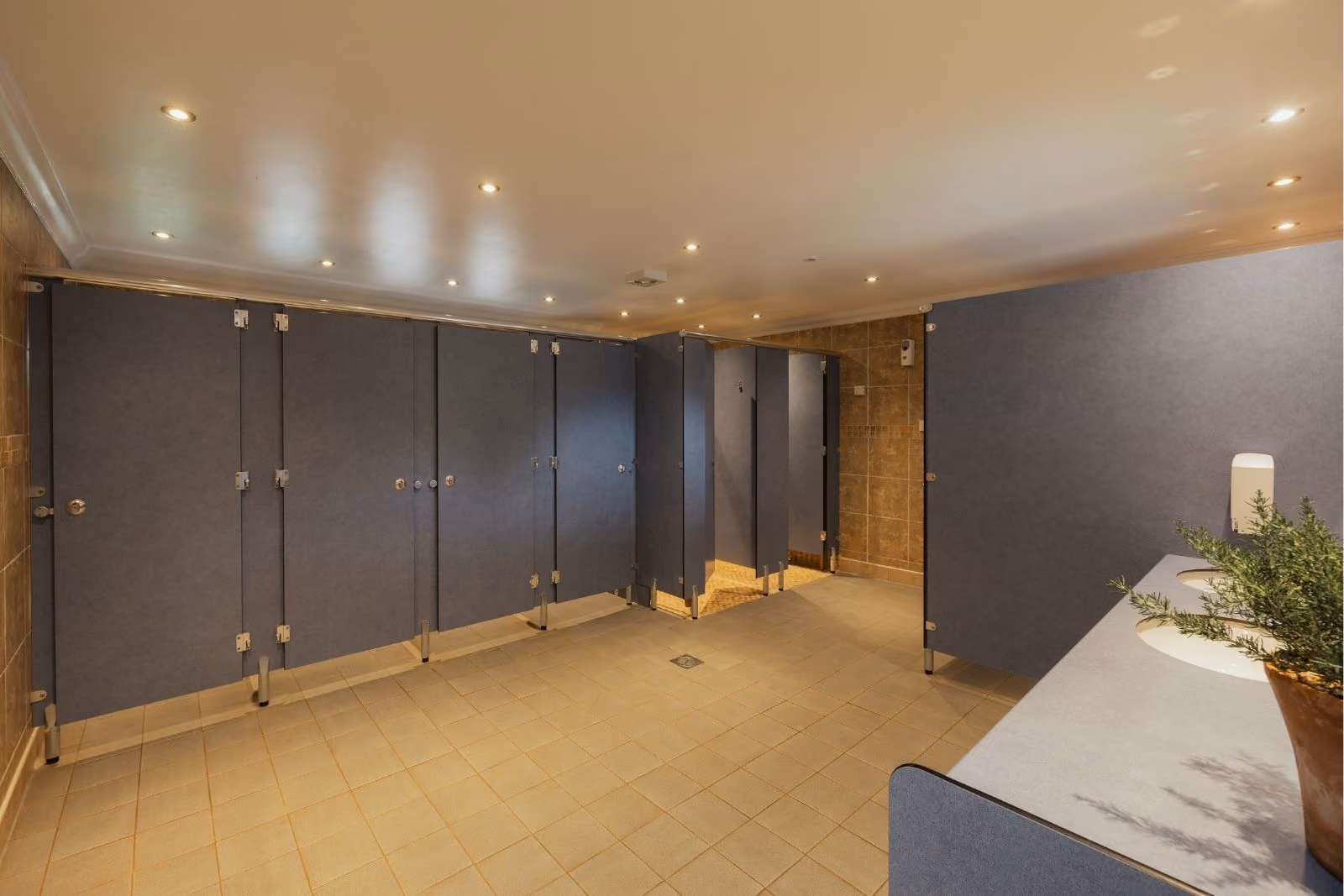 Interior of WC and shower block