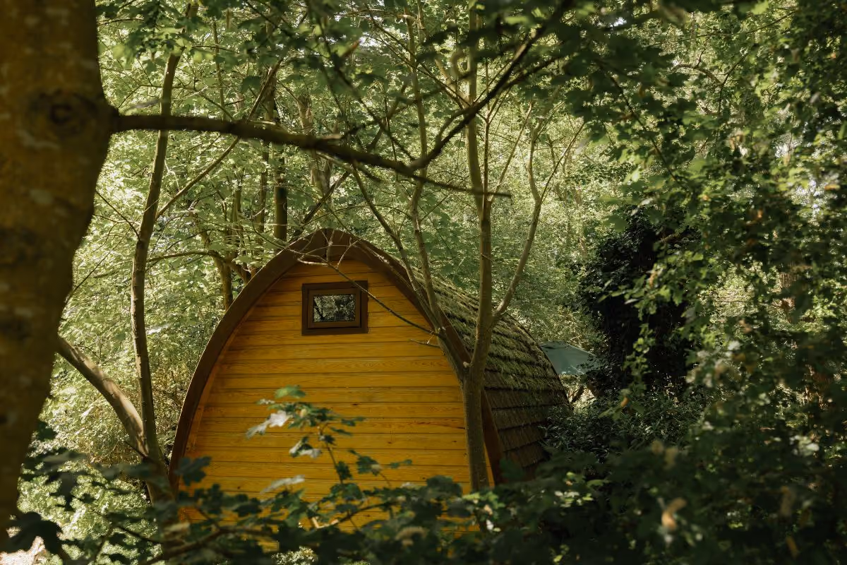 Rear of a Camping Pod at Deer's Glade