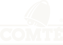 Logo Comté avec une cloche traditionnelle stylisée au-dessus du texte.