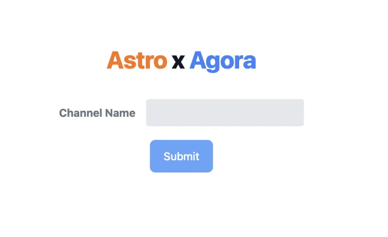 Build a Video Call App with Astro - Sample Form