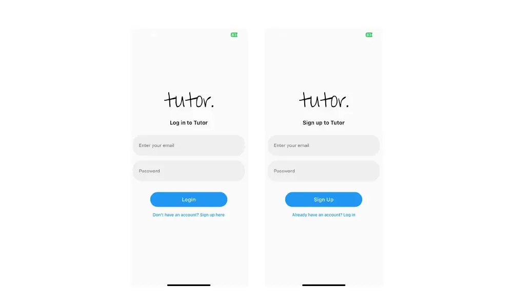 Build your own Tutoring Application with Agora - Logins and Signup Screens