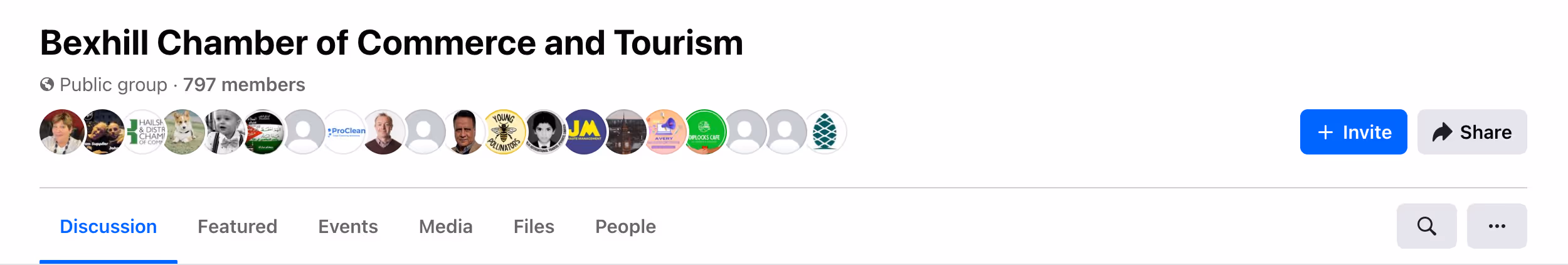 Bexhill Chamber of Commerce Facebook Group Page