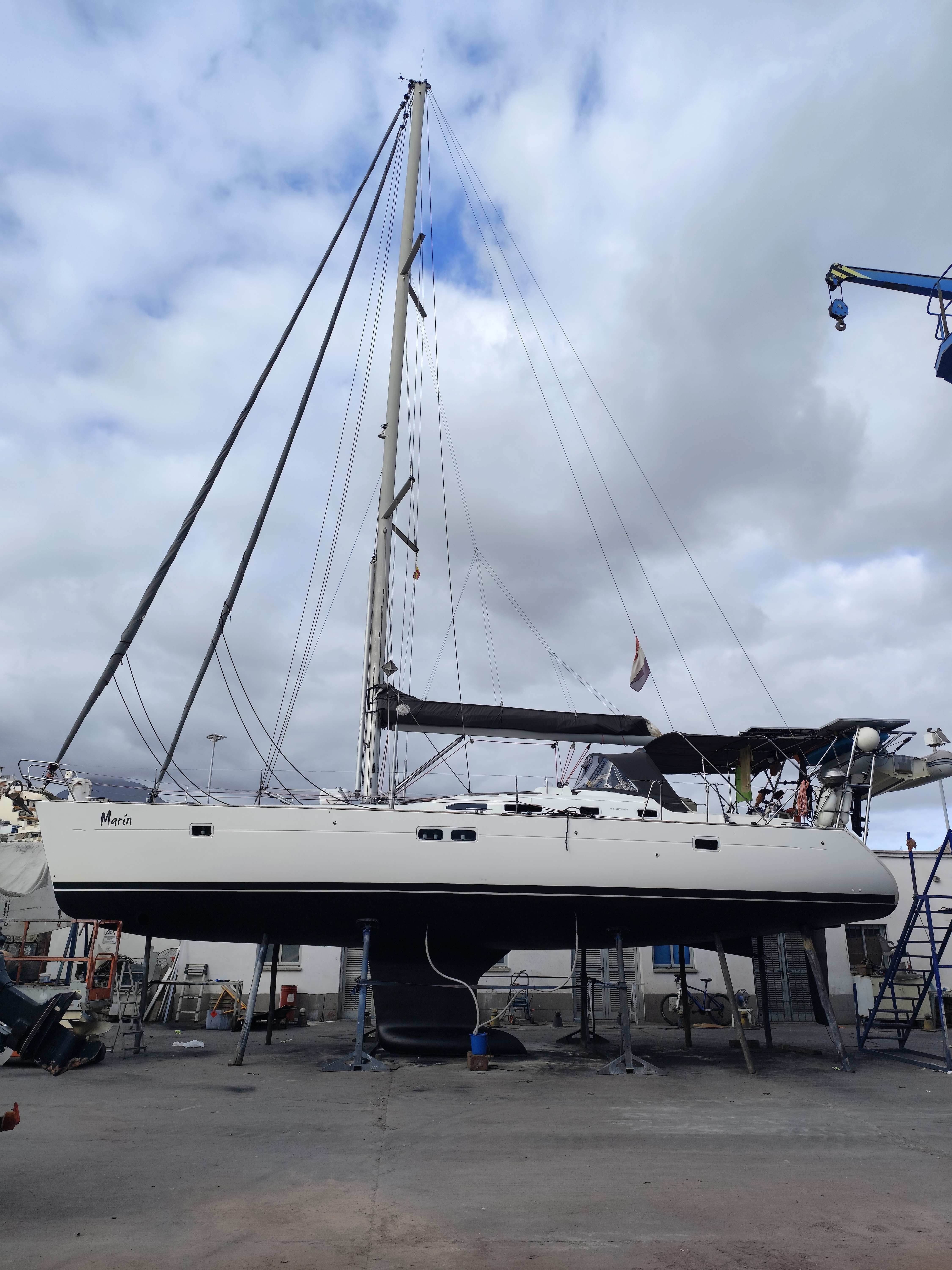 yacht in dry dock in Navalcan Company
