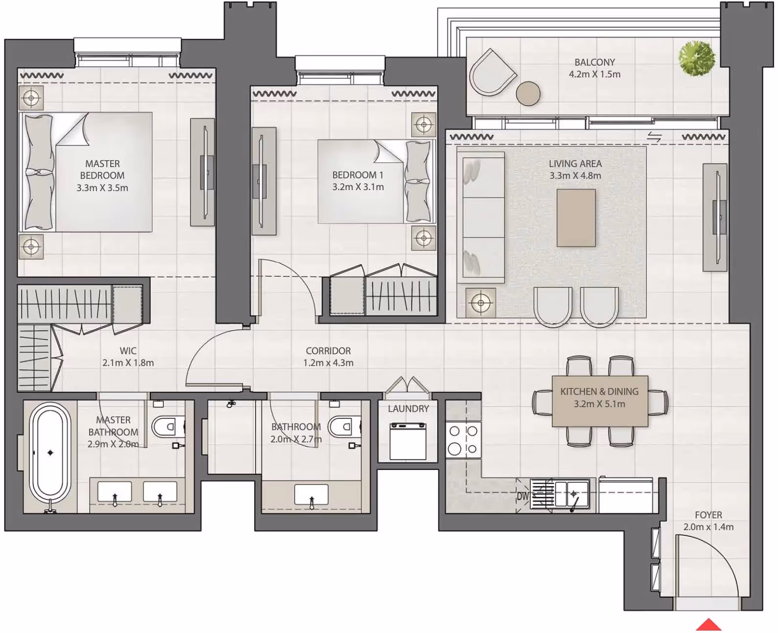 Creek Rise 2-Bedroom Apartment