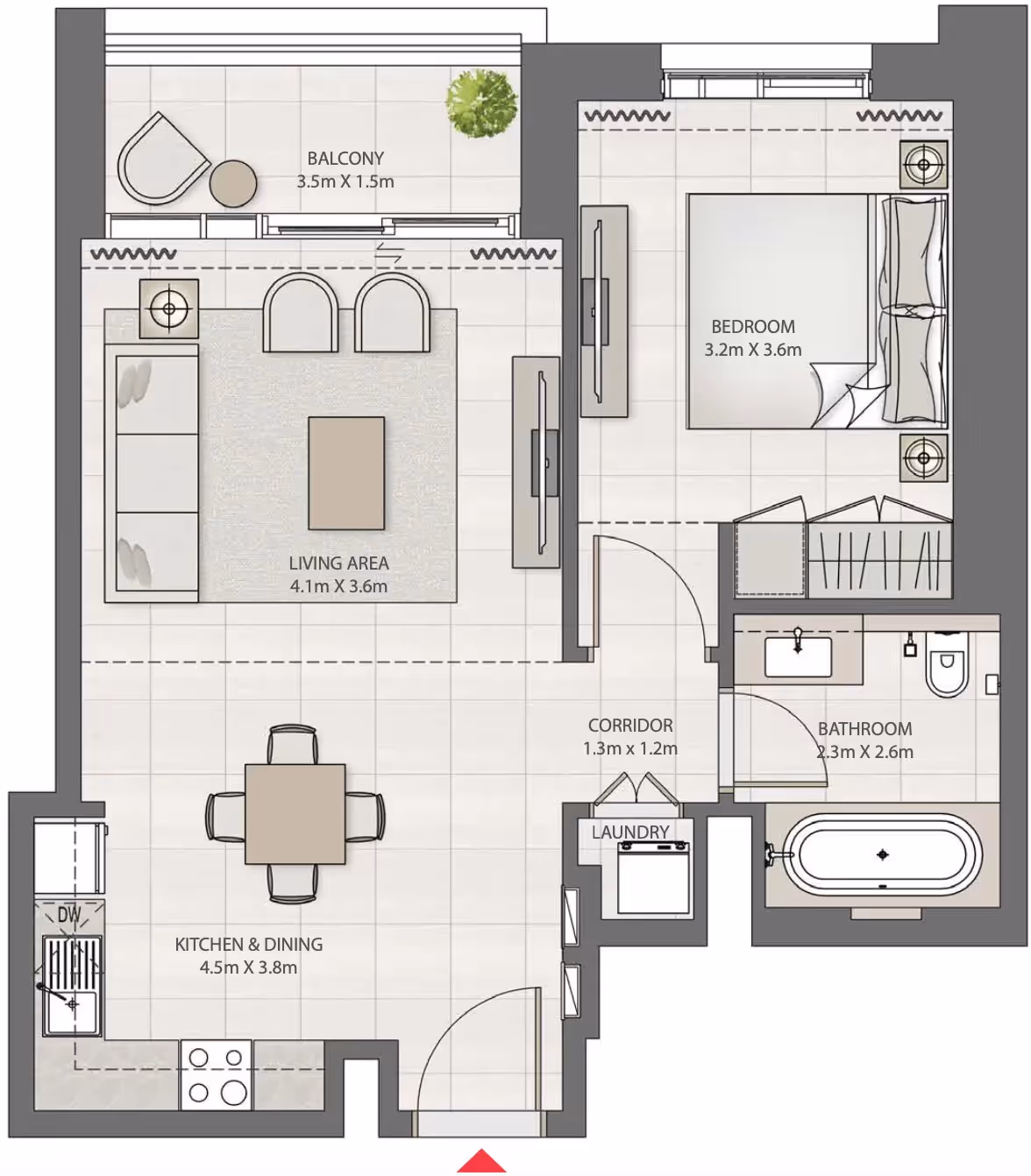 Creek Rise 1-Bedroom Apartment