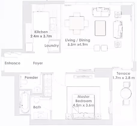 Creek Residences 1-Bedroom Apartments
