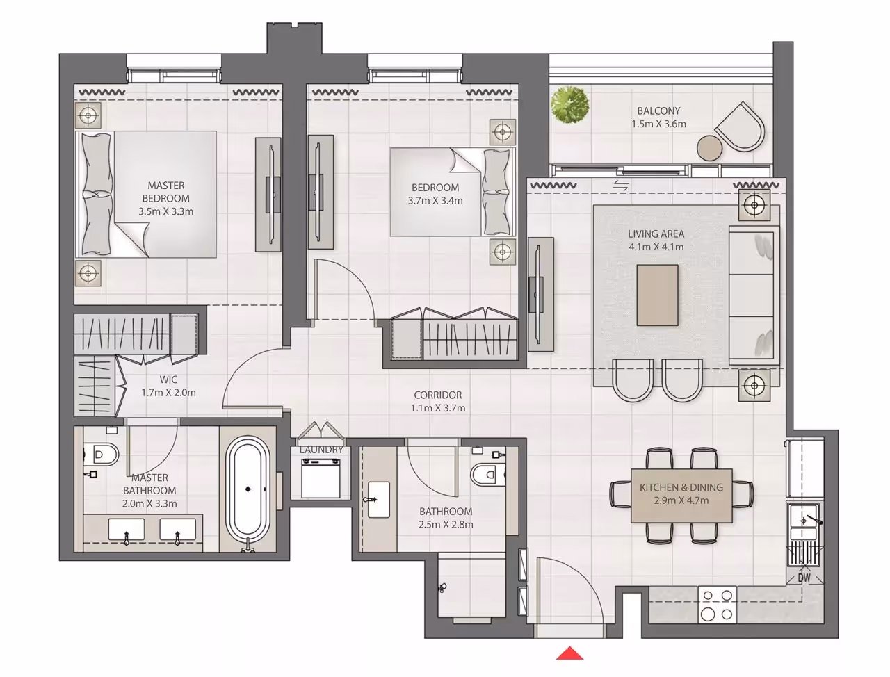 Creek Edge 2-Bedroom Apartment