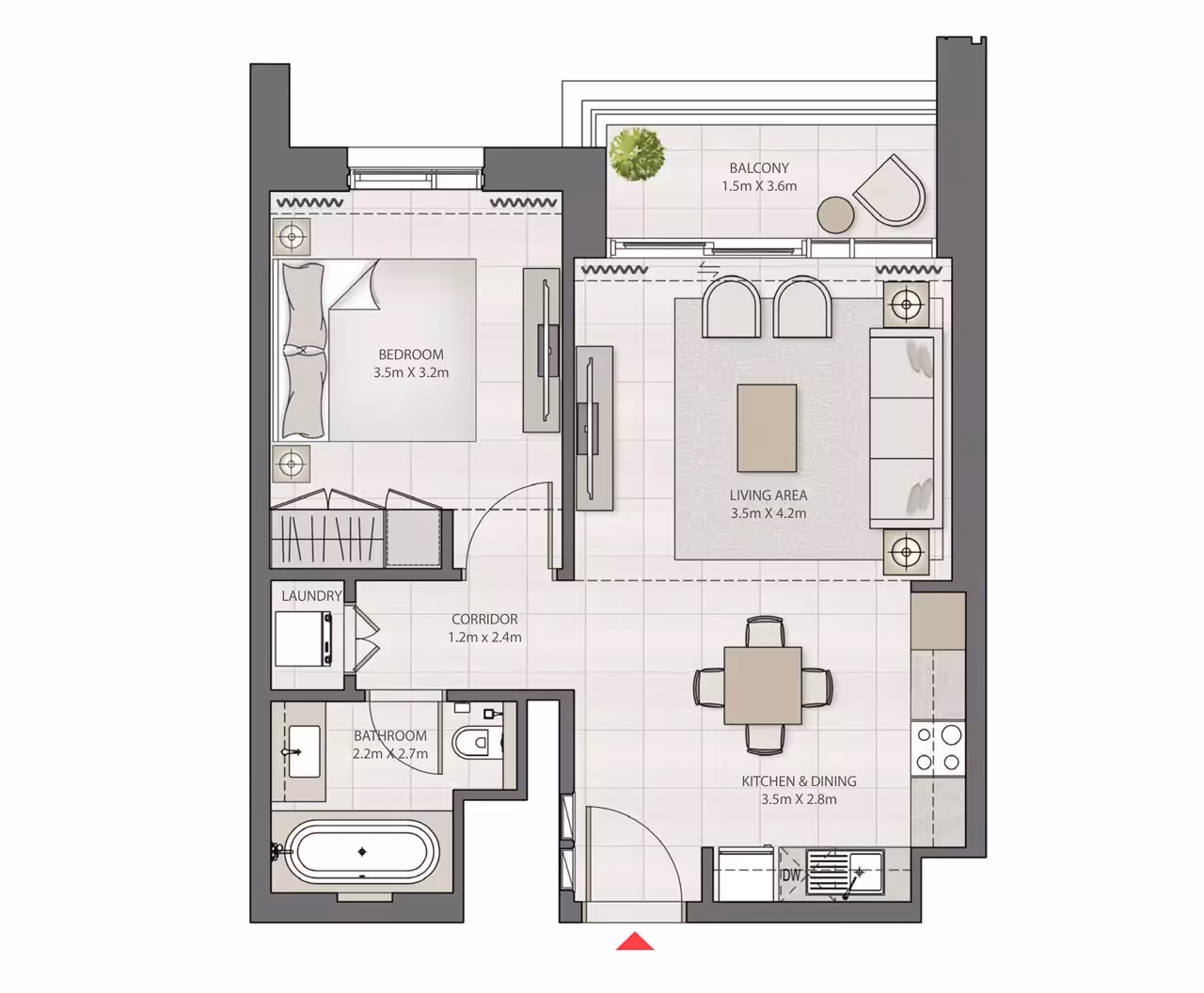 Creek Edge 1-Bedroom Apartment