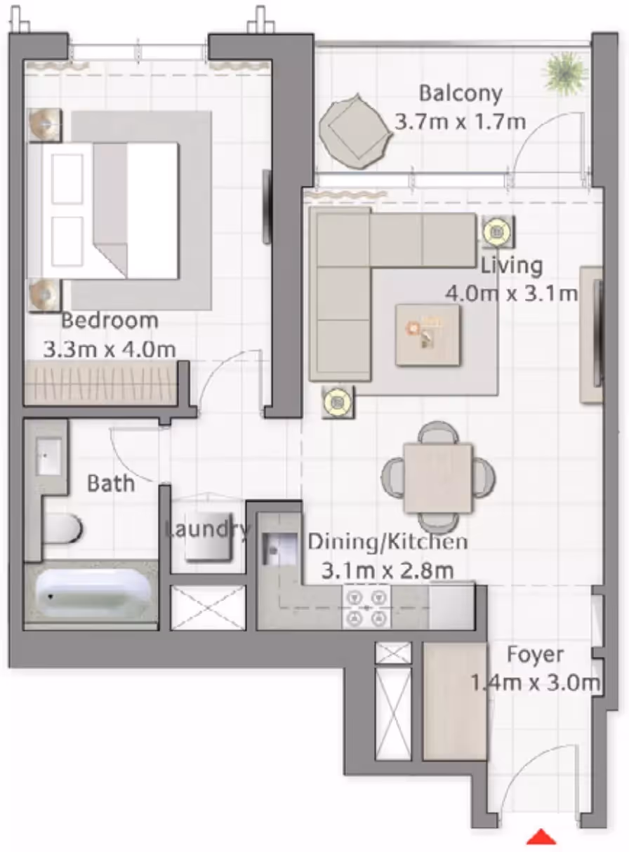 Creek Gate 1-bedroom