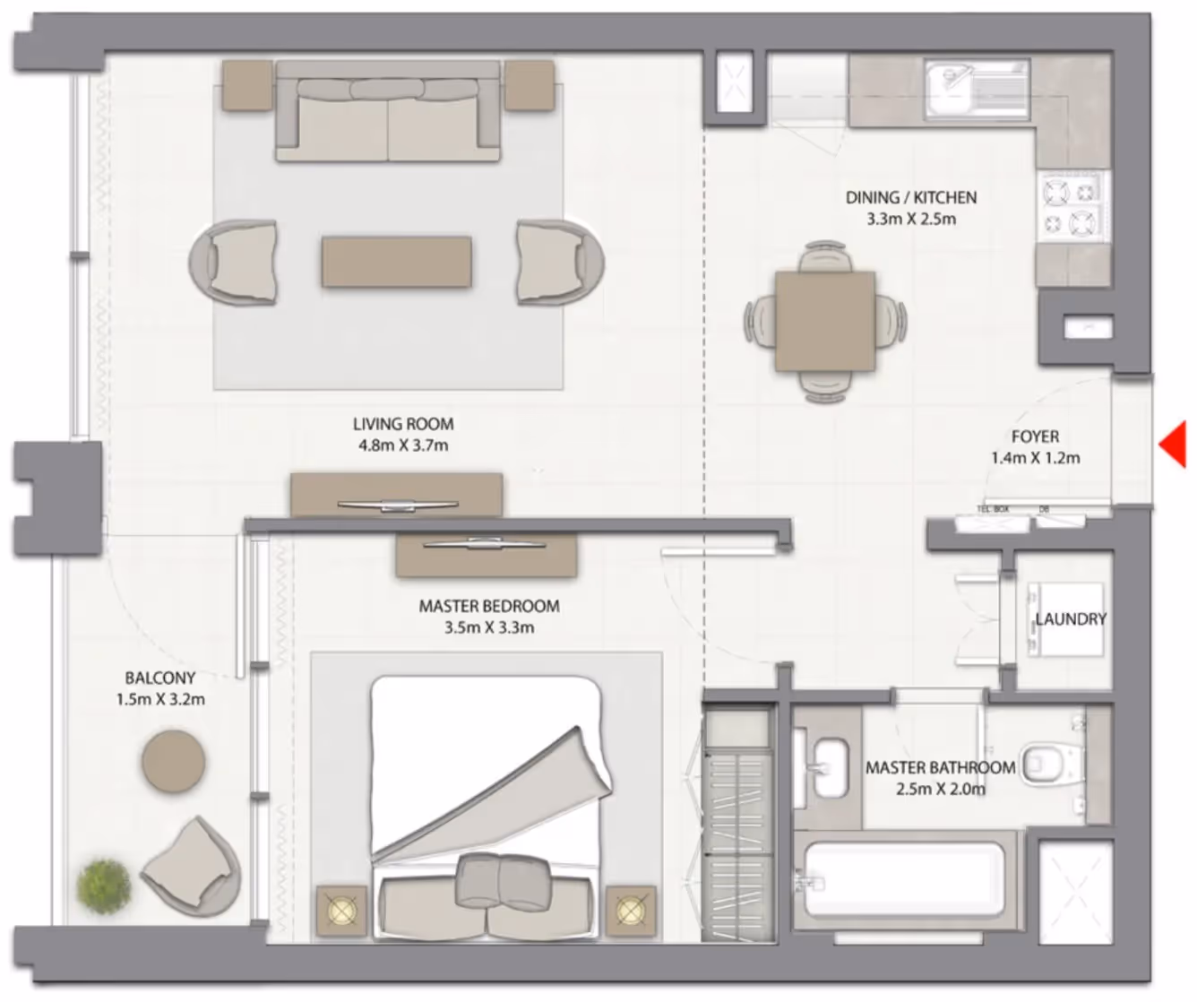 Harbour Gate 1-Bedroom Apartments