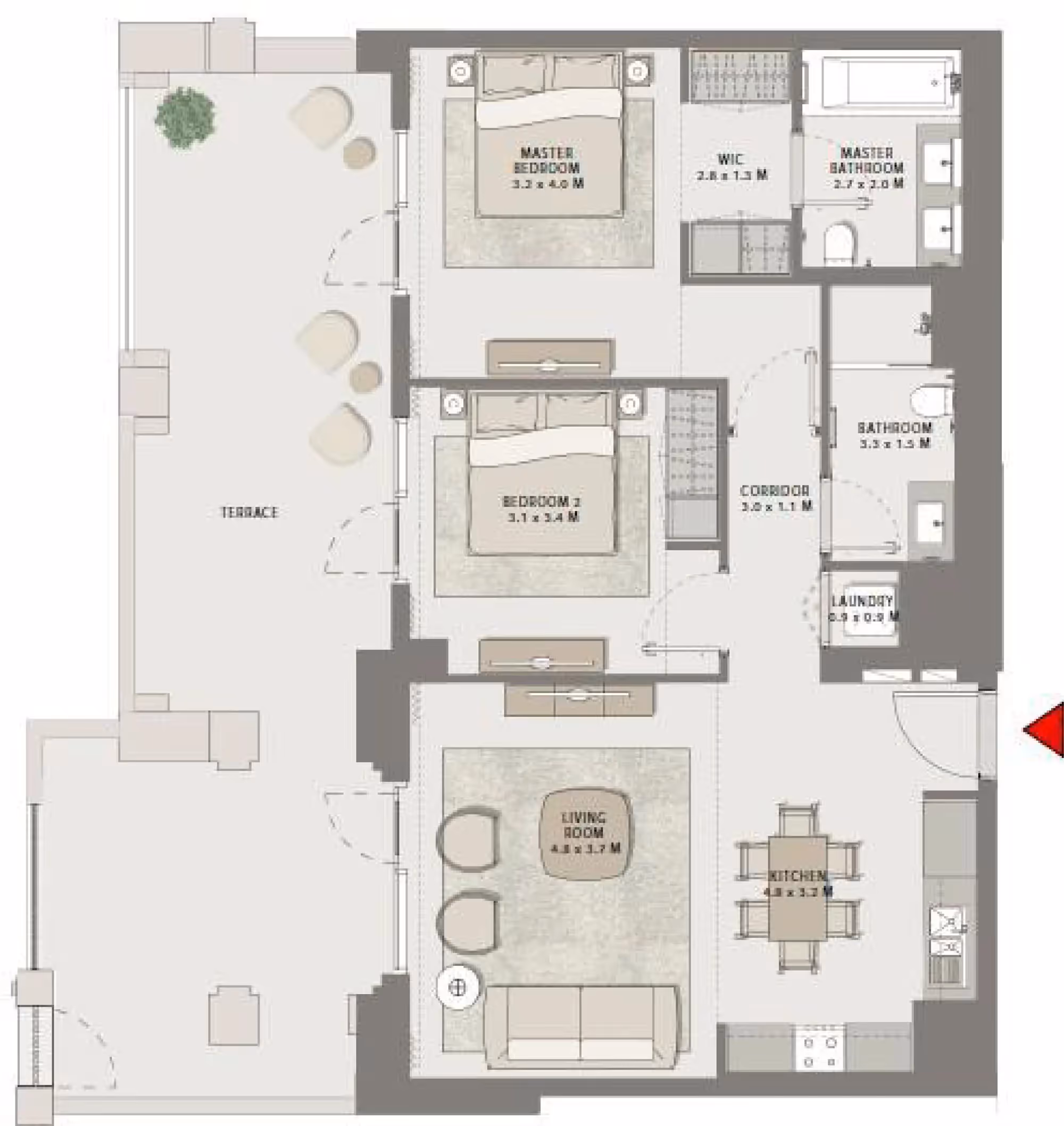 Grove Apartments with 2 bedrooms