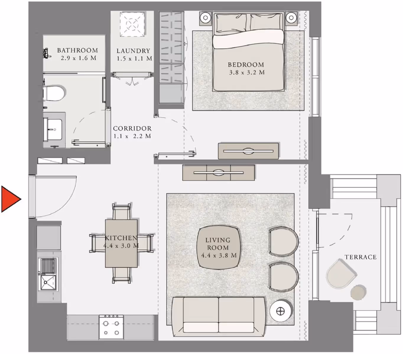 Rosewater 1 bedroom apartments