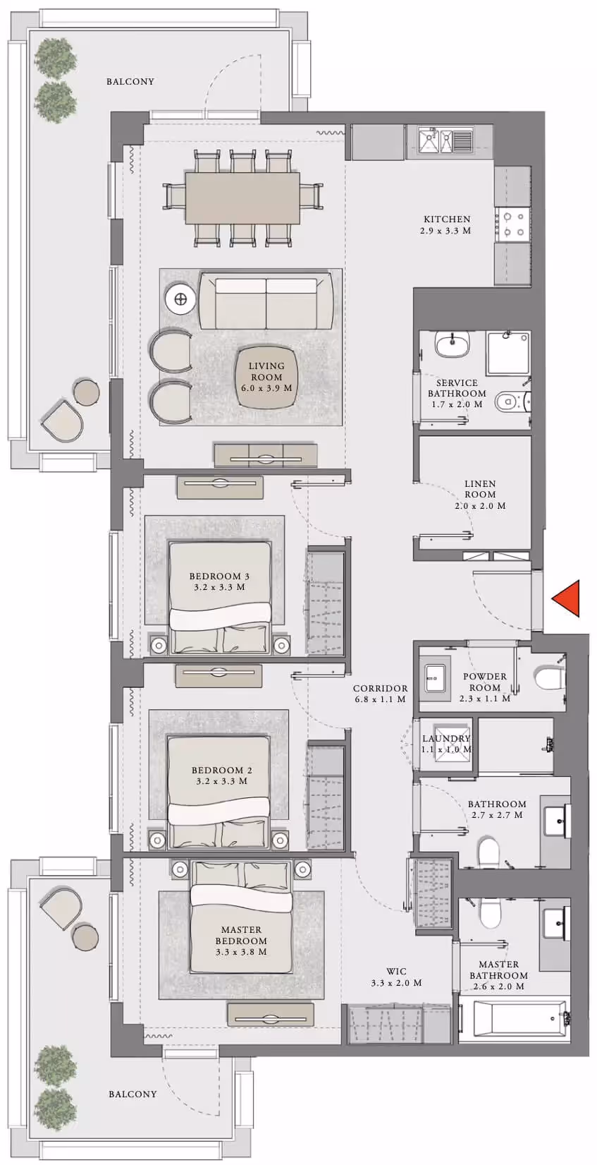 Lotus Apartments with 3 bedrooms