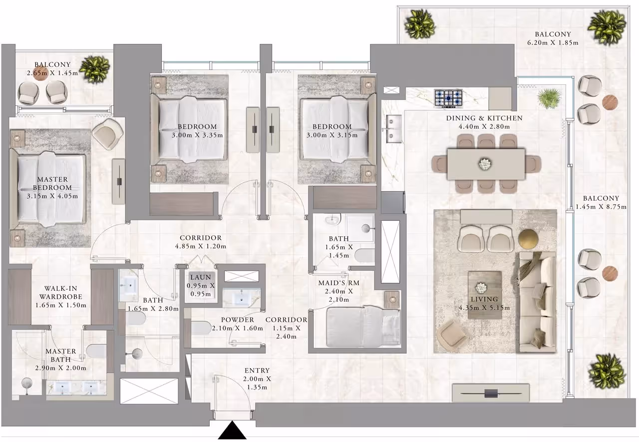 Palace residences creek blue 3br