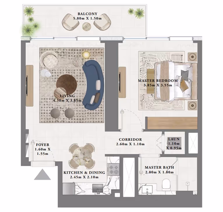 Albero 1 Bedroom Apartments