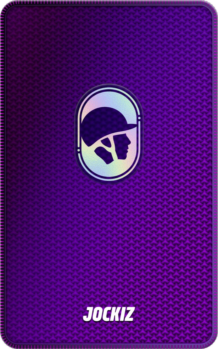 A purple background with a helmet on it.