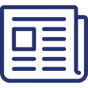Icon of a folded newspaper used to symbolize the company news post category