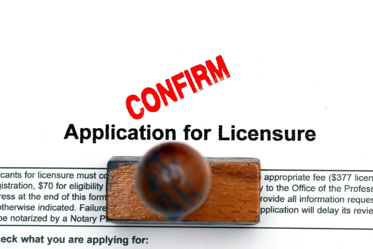 Application for licensure