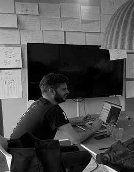Art Director Michael Gad working on an Advertising campaign