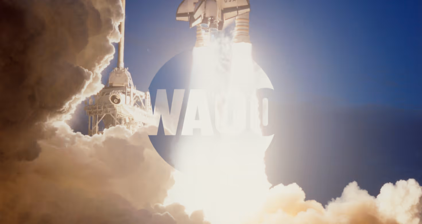 A rocket launch as an ad for WAOO
