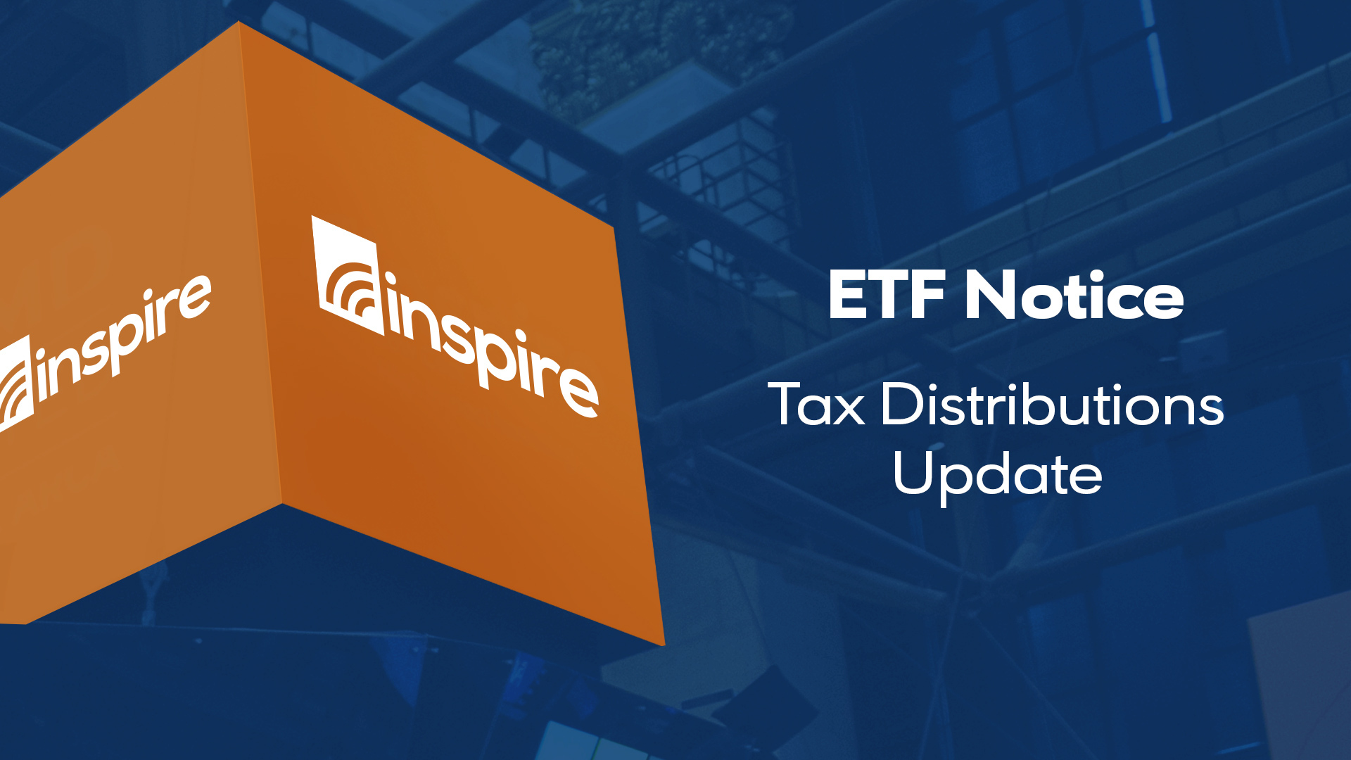 ETF Notice: Price Adjustments Due To Tax Distributions