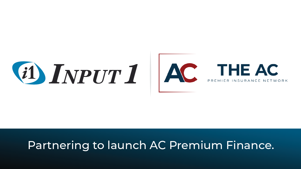 Input 1 Selected by The Agency Collective to Support its New AC Premium Finance Program