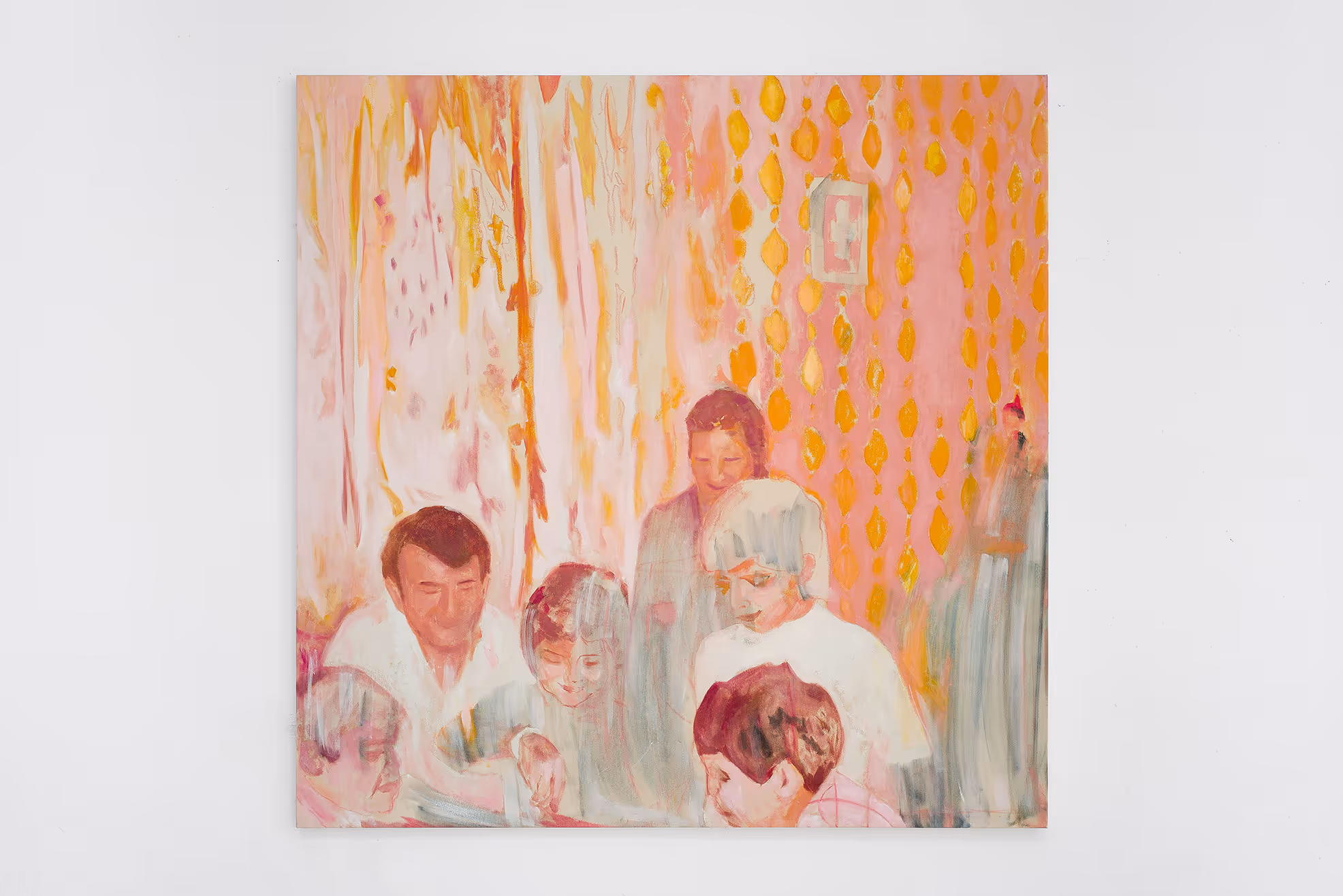 Nicole Economides, 'Cutting the Cake', 2025, Oil on canvas, 63 x 63 inches.