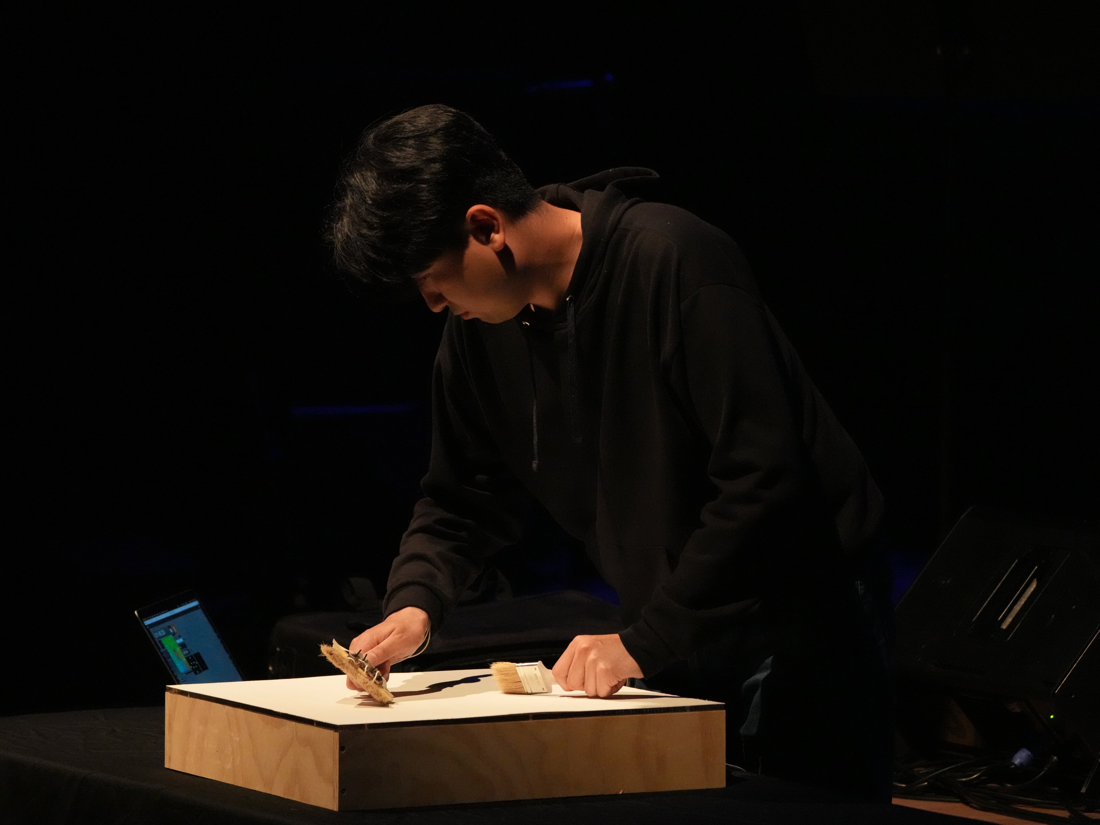 Jaehoon Choi, 'Free Improvisation using the Brushing Interface", 2023, a self-made musical instrument