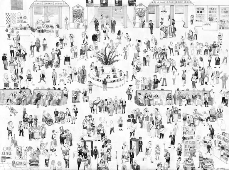 Hai-Hsin Huang, 'The MET #2' 2016, 60 x 90 in, Pencil on paper