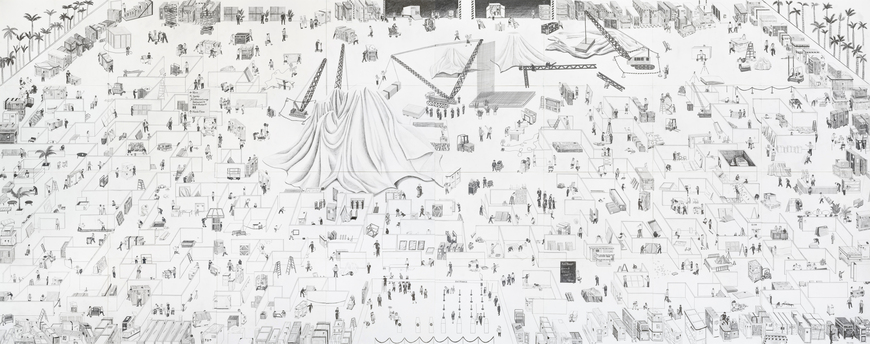 Hai-Hsin Huang, 'After Art Basel' 2020, 72 x 192 in, Pencil on paper