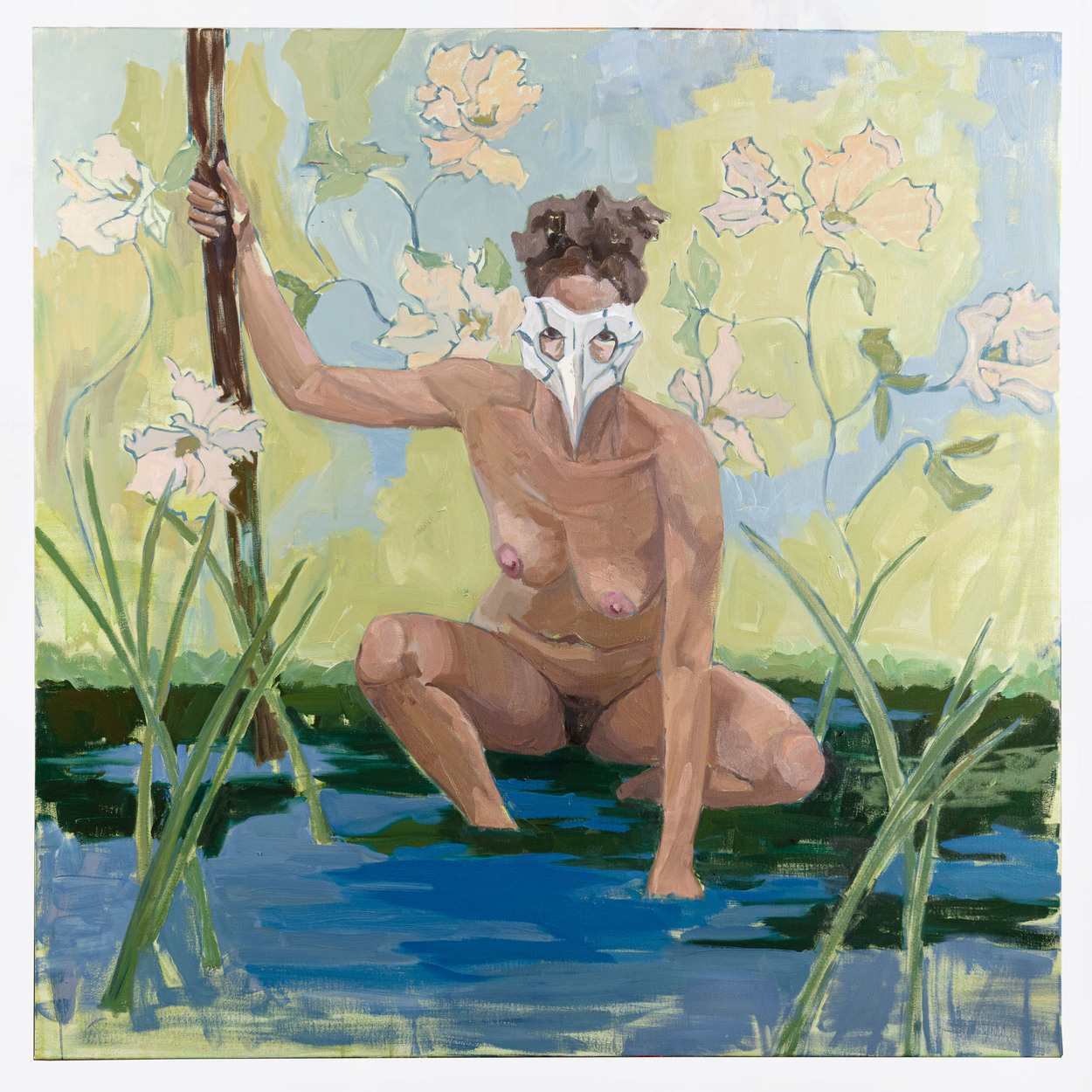 Ruth Owens, 'Untitled #4', maroon series, 2026, oil on canvas, 60" x 60"