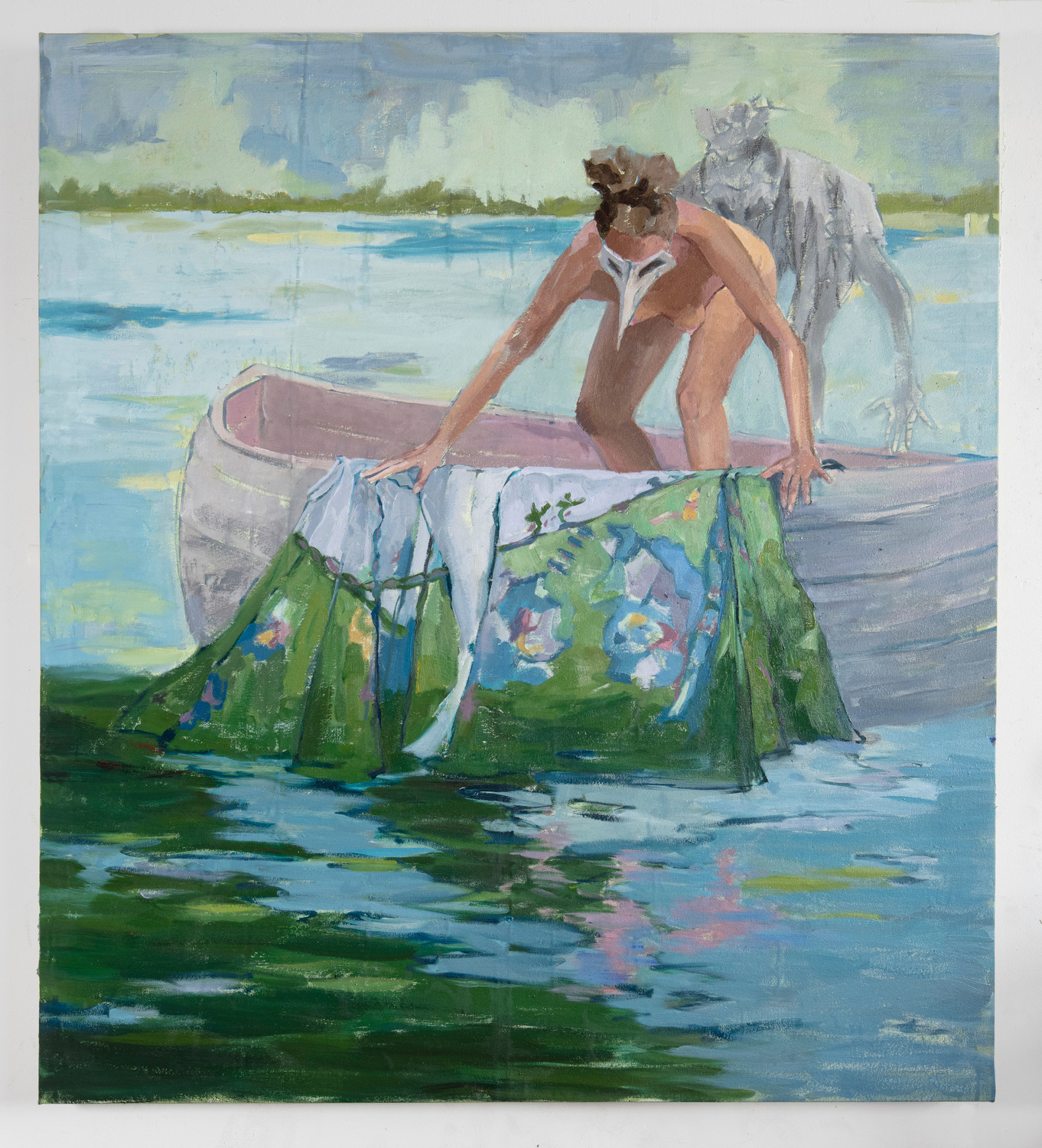Ruth Owens, 'Untitled #5', maroon series, 2026, oil on canvas, 60" x 57"