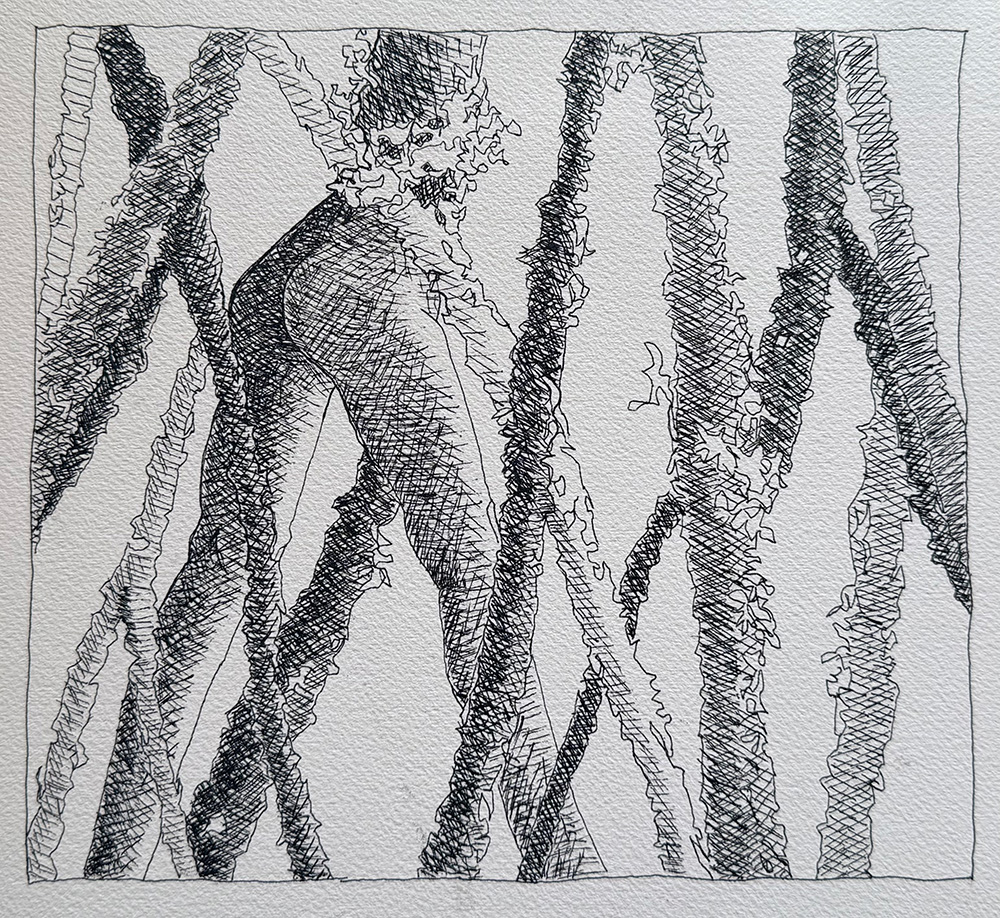 Ruth Owens, 'Beloved', 2026, Ink on paper, 8” x 8.75”