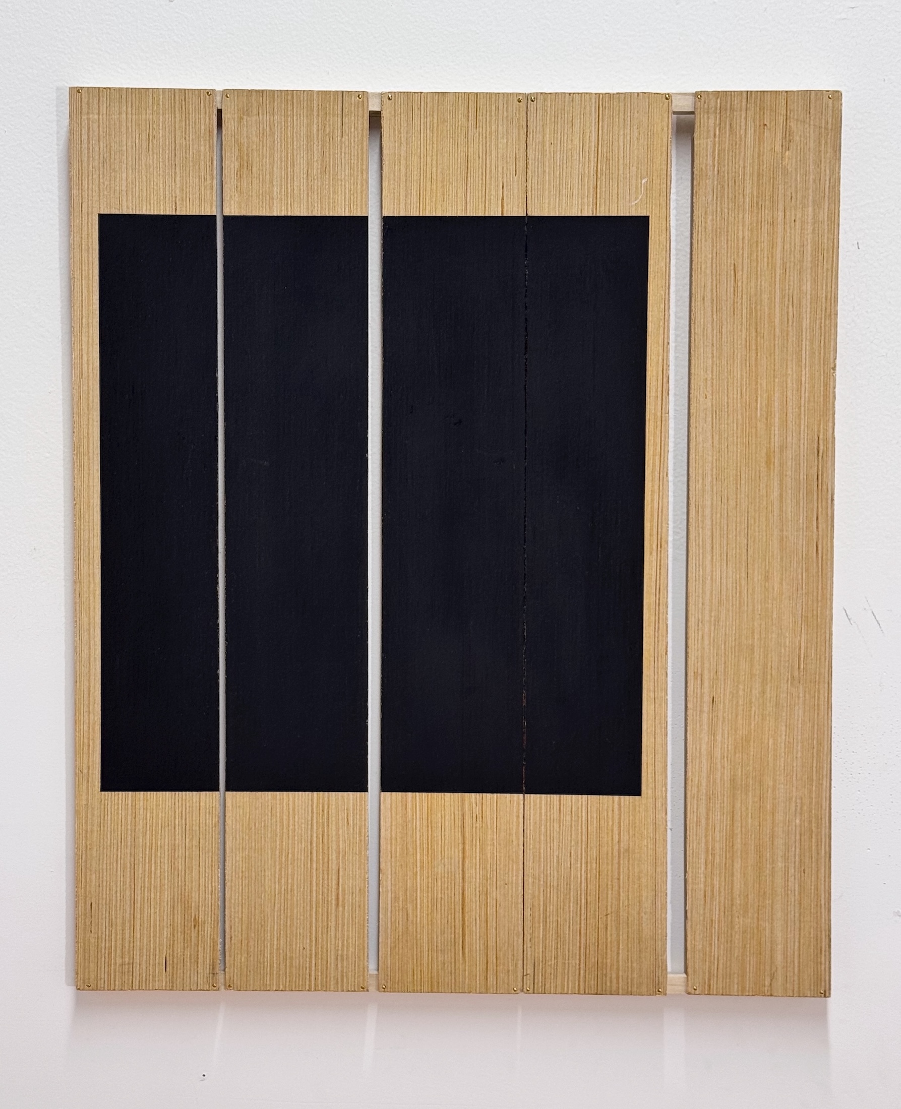 Nicholas Rynearson, 'Untitled', 2025. Charcoal, found wood slats, dowels, nails, 25 x 21.
