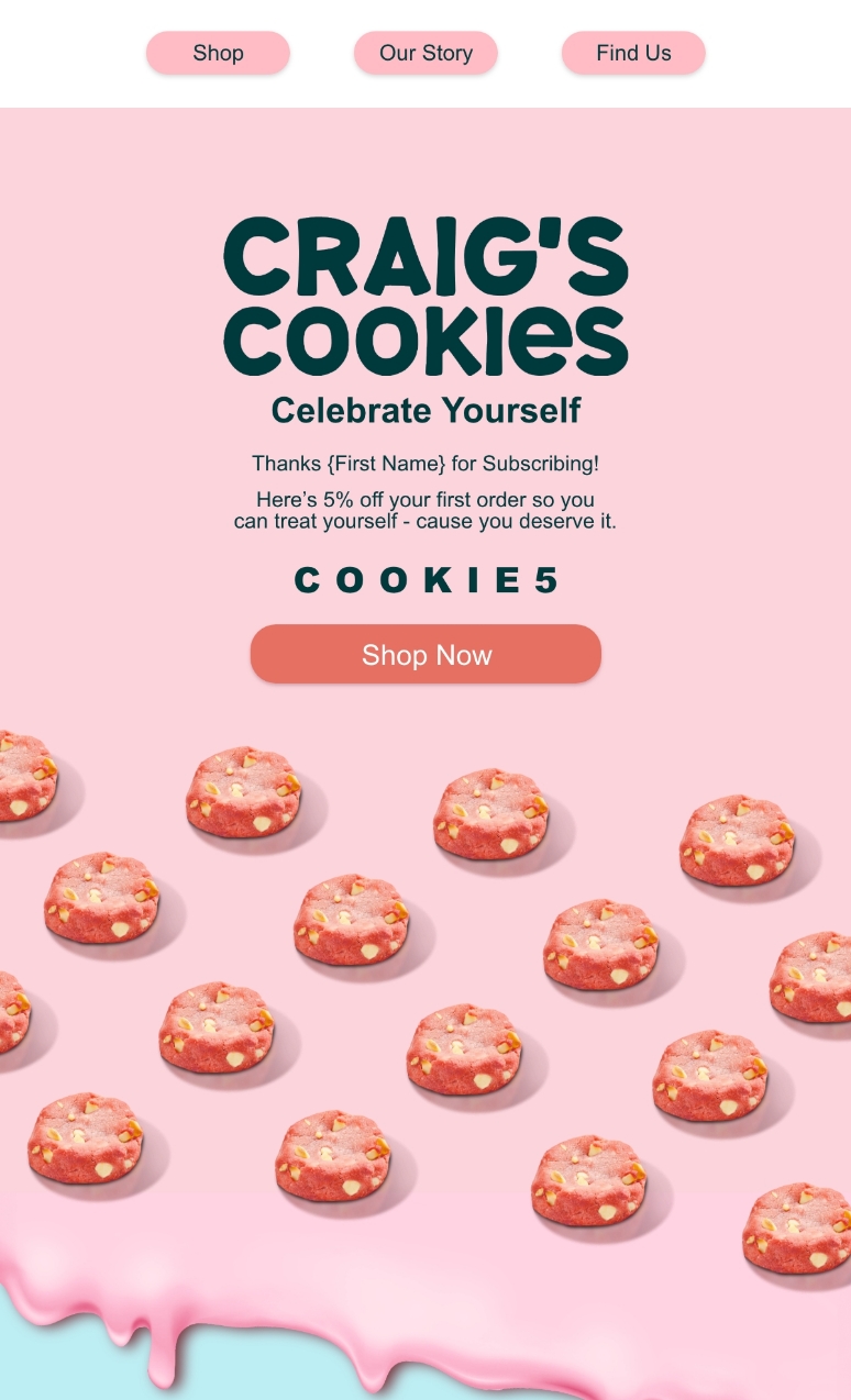 Craig's Cookies, email marketing design proposal