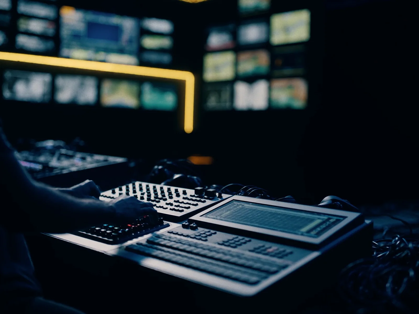 Egy e-sportverseny produkciós pultja a közvetítés közben