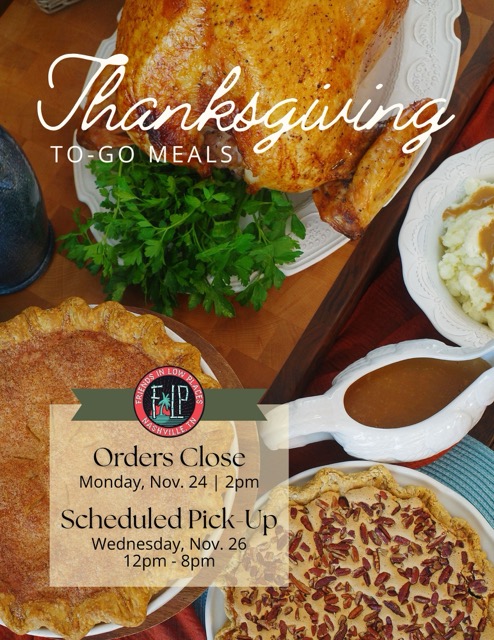 Order your thanksgiving meal to go from friends bar!